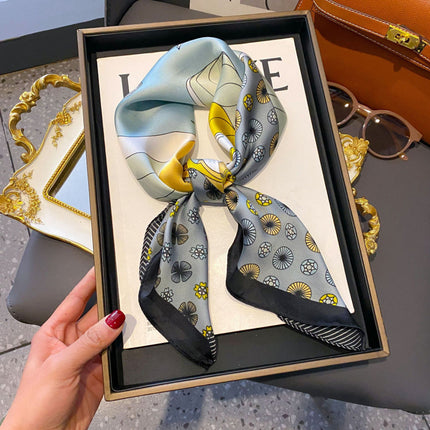 70cm Imitation Silk Square Scarf Fashion All-match Silk Scarf Professional Scarf Korean Style Neck Protection Scarf Decorative Small Square Scarf