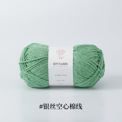 Silver Hollow Cotton 1.5mm Glossy Fine Woven Creative DIY Handmade Crochet Bag