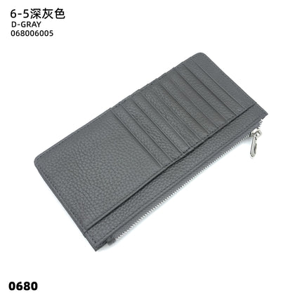 Women's Genuine Leather Fashion Long Zipper Mobile Phone Wallet High-grade Cowhide Men's Large Capacity Card Bag Two-in-One in stock
