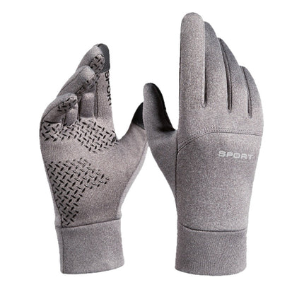 Outdoor Cycling Gloves for Men and Women in Winter, Fleece-Lined, Warm, Touch-Screen, Non-Slip, Cycling, Mountaineering, Skiing, Waterproof and Windproof, Cross-Border