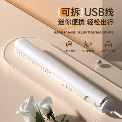 Cross-Border Direct Hair Straightener Curling Iron for Women, Student Dormitory Dual-Use USB Small Electric Hair Straightener and Curling Iron