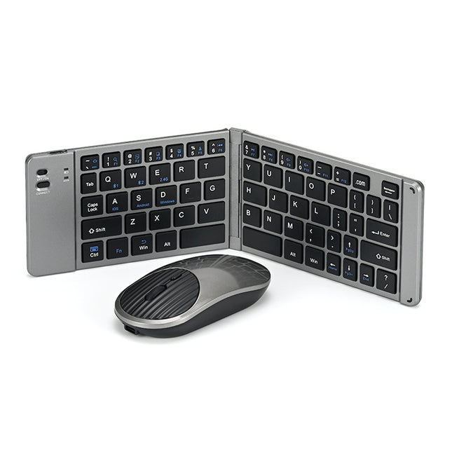 Wireless keyboard and mouse suit Bluetooth folding keyboard for mobile phone tablet laptop desktop computer built-in charging