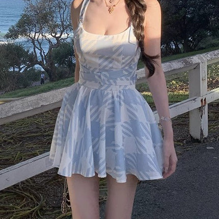 Llan Peninsula Dusk Sexy Backless Cross Design Sling Puffy dress Women's New Arrival