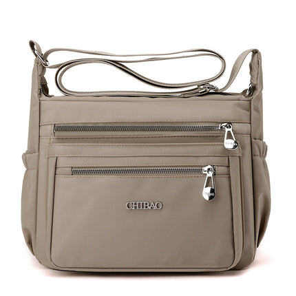 Casual Shopping Bag All-match Travel Crossbody Bag Simple Women Shoulder Bag Lightweight Water-repellent Nylon Cloth Bag