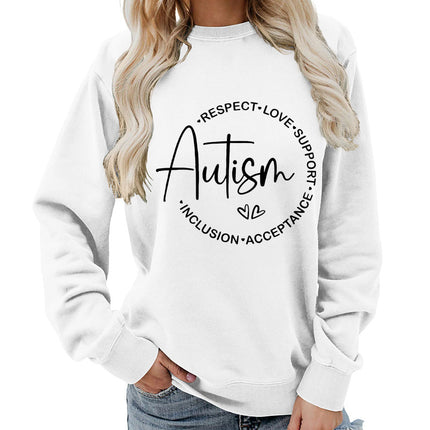 Foreign trade supply autism printing round neck women's coat vests foreign trade supply autumn and winter coat leisure wide pine Europe