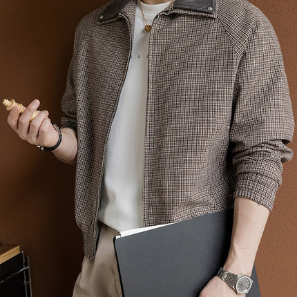 Plus-Size Men's Trendy Lapel Jacket Coat for Big Guys, Loose Outerwear for Spring and Autumn, High-End Feel