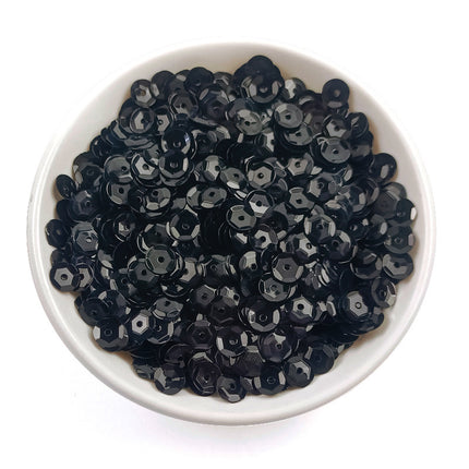 6MM round curved surface hole PVC sequins jewelry accessories concave and convex surface wholesale flat bottom hexagonal sewing clothing beads
