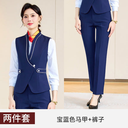 Stewardess Uniform Female Professional suit Railway Flight Attendant Student Tooling Sales Hotel Front Desk Beautician Work Clothes