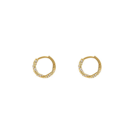Simple Design Sense Diamond Ring Earrings Women's 2024 New Elegant Fashion Exquisite Ear Buckle Earrings Explosive Earrings