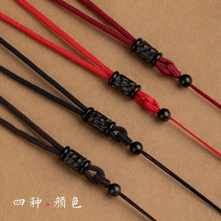 Ebony hand-woven necklace rope men's and women's halter necklace long versatile simple necklace retro jewelry rope
