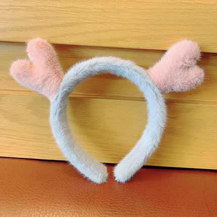 Bow cat ears plush headband face washing hair pressing non-slip headband sweet cute hair bundle children hairpin headdress