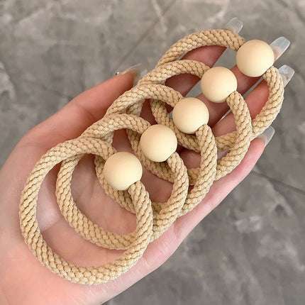 High-End Black Ponytail Hair Rope, Durable Large Intestine Hair Tie, Small Intestine Headband, Scalp Band, Headband, Women's Hair Accessories, Leather Case