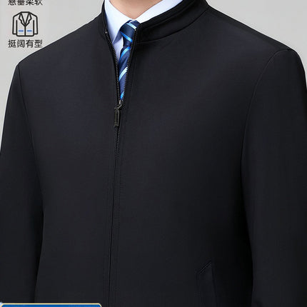 Spring and Autumn Men's Dad Jacket for Middle-aged and Elderly Business Casual Jacket Jacket Lel Men's Father Jacket