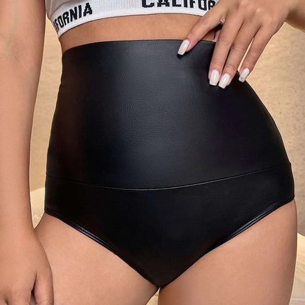 Sexy PU leather shorts cross-border independent station European and American triangle leather shorts high waist DK08