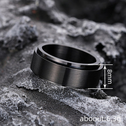 2025 European and American Cross-Border Rotatable Ring Unisex Ring Fashion Simple Jewelry Temu Hot Sale Unisex