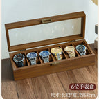 6-position watch storage box [walnut color]