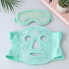 Ice mask green + eye mask (white beads)
