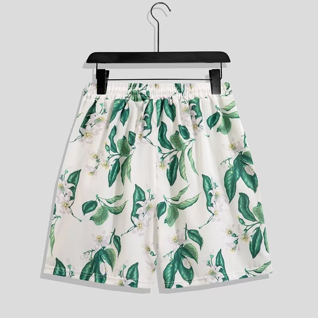 Summer Beach Shorts for Men Trendy Brand Ins Loose Sports Five-Point Quick-Dry Floral Shorts Trendy Couple Casual Large Shorts
