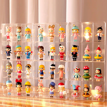 in stock Transparent Dustproof Handmade Blind Box Storage Display Stand Bubble Mate Display Cabinet Doll Lego Storage Box