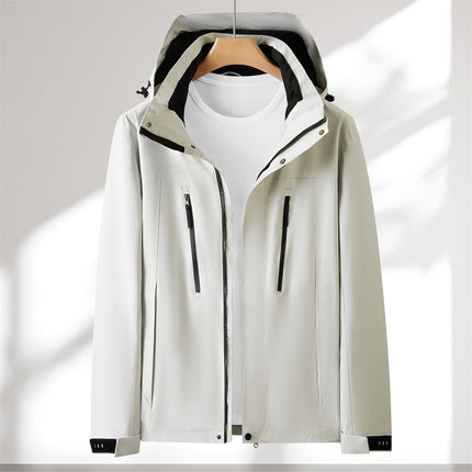 Windproof and Waterproof Three-in-One Down Jacket Fleece Graphene Hooded Work Clothes Jacket Work Clothes Printing