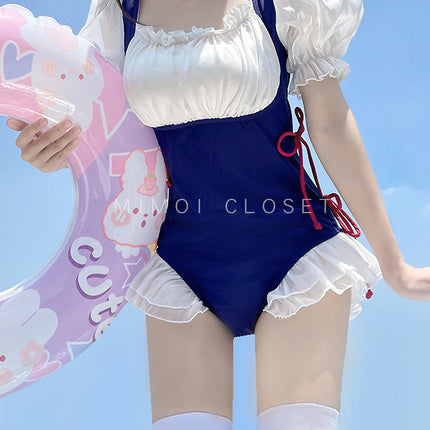2025 New Swimsuit Women's Conservative Fairy Style Belly Covering Slimming One-Piece Hot Spring Summer Fashion Conservative Skirt Swimsuit