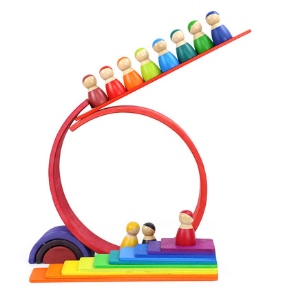 Cross-Border Wholesale 11-Piece Large Rainbow Building Block Arch Bridge Kindergarten Kidsren's Educational Early Education Stacking High Building Toys