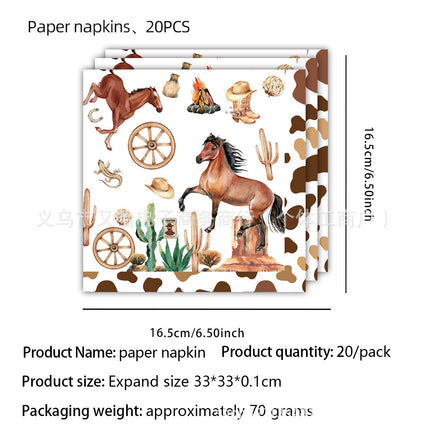 New Western Horse Racing Cowboy Kentucky Derby Party Set Paper Plates Napkins Tablecloth Tableware Horse Racing Theme