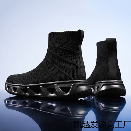 sneaker men's high-top socks cross-border plus size high elastic woven mesh shoes men's shoes sneakers
