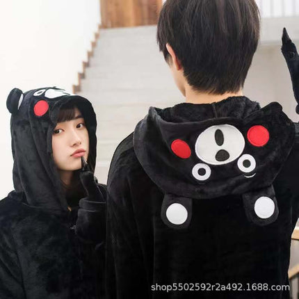 Mixed batch autumn and winter flannel cartoon one-piece pajamas home performance clothes toilet version adult home clothes pajamas