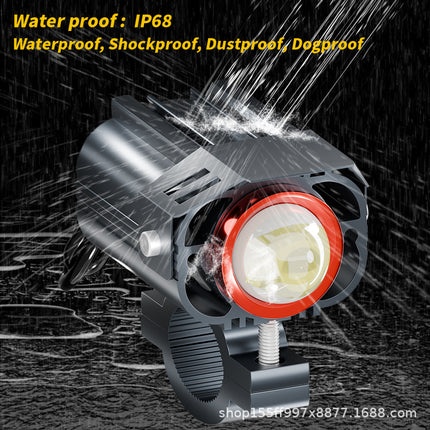 Cross-Border Motorcycle Led White and Yellow Double Low Beam Big Face Cat External Electric Vehicle Spotlight Headlight Modification