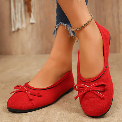 Women's Large Size Shoes for Foreign Trade 2025 Summer New Korean Style Bowknot Shallow Flat Loafers Wholesale