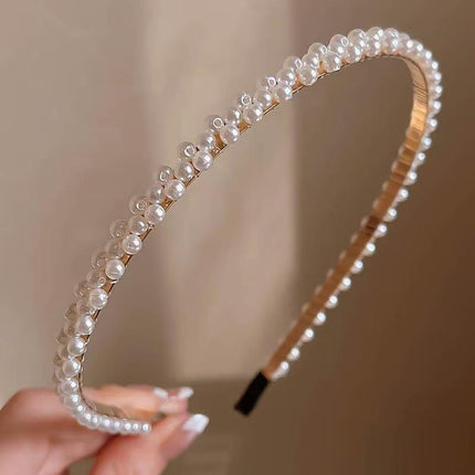 European and American Imitation Pearl Hair Band French Retro Hair Stamp Summer High-end Headband Women's New Super Fairy Hair Accessories