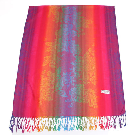 Autumn and Winter Scarf Women's Thickened Shawl Five Golden Flowers Warm Long All-match Ethnic Style Spring and Autumn Cashmere Scarf D09