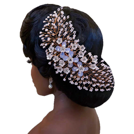 Youlapan Bridal Jewelry European and American Style Headpiece, Purely Handmade Rhinestone Hair Comb, Wedding Hair Accessory Hp279