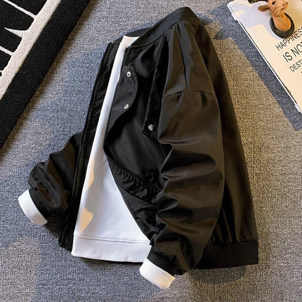 American Retro Bomber Jacket Jacket Men's Spring and Autumn Fried Street Loose Casual Baseball Suit Home Figure# WT198