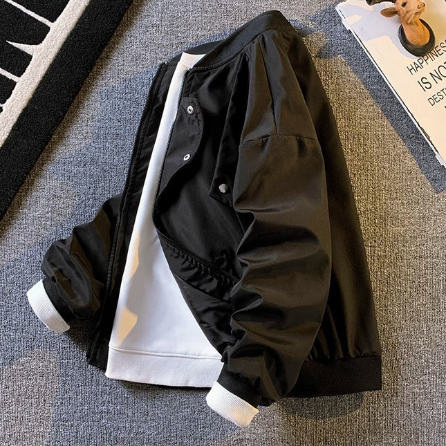 American Retro Bomber Jacket Jacket Men's Spring and Autumn Fried Street Loose Casual Baseball Suit Home Figure# WT198