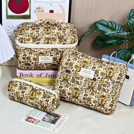 Large-Capacity Partitioned Makeup Bag, High-End Portable Storage Bag, Wholesale in Stock, Exclusively for Cross-Border Sales, Supports Labeling and Dropshipping