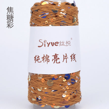 Siyue pure cotton sequined yarn size beads 3+6 hand-woven yarn tube yarn factory wholesale wool ball cross-border