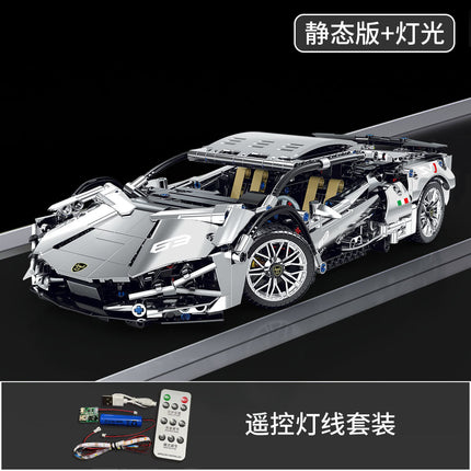 Compatible with Lego Black Gold V12 Cyberpunk Rambo Remote Control Building Blocks Sports Car Racing Children's Toys Cross-Border Wholesale
