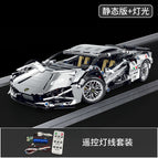 1:14 electroplated silver lambo supercar [remote control lighting version]