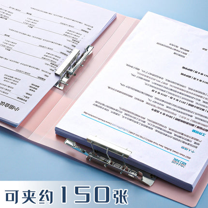 Morandi Double Strength Clip A4 Folder Students Use Loose-leaf Test Paper to Receive Office Data Plating Folder