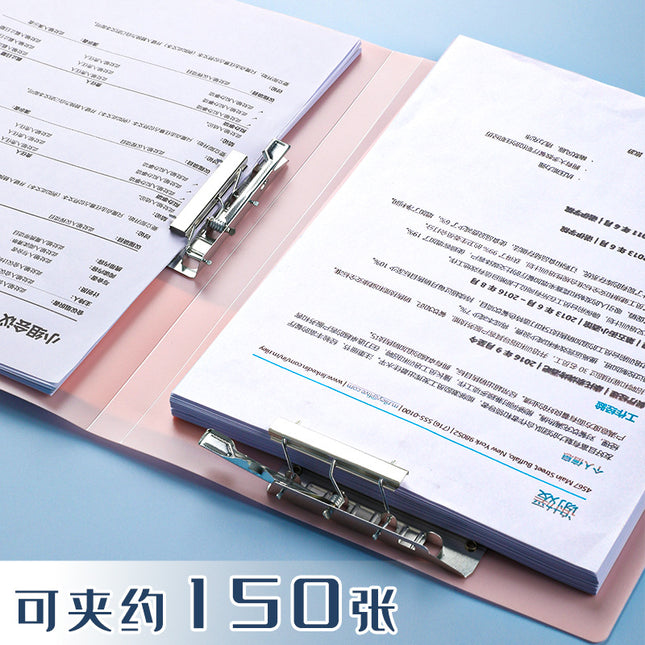 Morandi Double Strength Clip A4 Folder Students Use Loose-leaf Test Paper to Receive Office Data Plating Folder