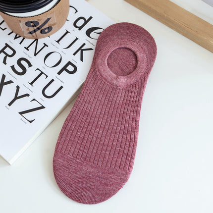 Spring and Summer Thin Invisible Socks Silicone Non-slip Non-falling Japanese Fashionable Striped Shallow Mouth Low-side Candy Color Women's Boat Socks