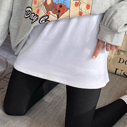 Sweater bottoming artifact fart curtain hem spring and autumn skirt stacked cover butt all-match cotton inner white skirt