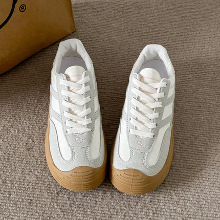 Popular Moral Training Shoes 2024 Spring and Summer New Sneakers Thick-soled Flats Sports White Shoes Women's Forrest Gump Shoes Casual Women's Shoes