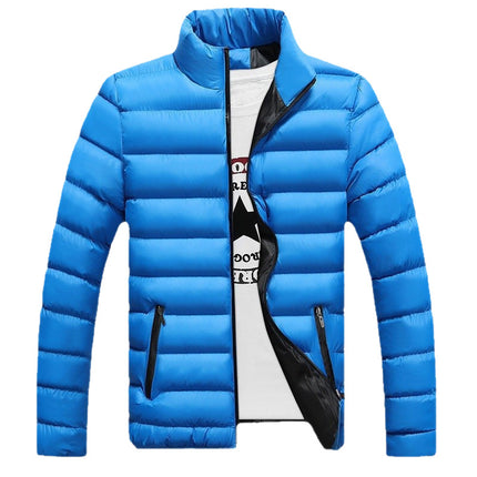 In-Stock 2023 Winter Casual Men's Cotton Jacket, Solid Color Cardigan, Urban Fit Cotton Coat, Cold-Proof, Plus-Size Design