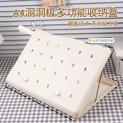 A4 File Box File Test Paper Storage File Box Multifunctional File Box Plastic Transparent Single Force Flat Folder