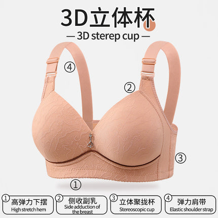 Cross-border New plus size Comfortable Breathable Non-rimless Women's Underwear Thin Cup Gap chubby girl Bra