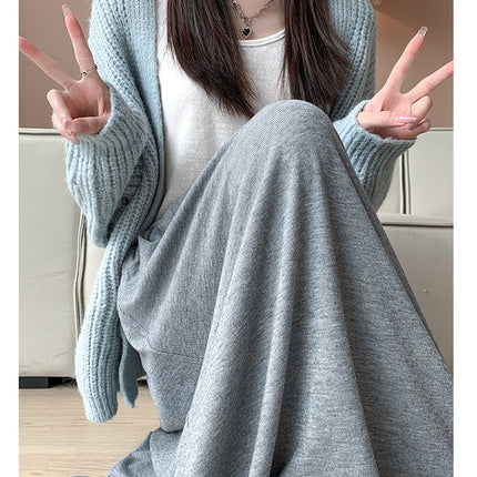 Black Glutinous Rice Skirt for Women 2025 Spring & Fall New Style Small High-Waisted A-Line Skirt Long Skirt Autumn and Winter Draped Skirt
