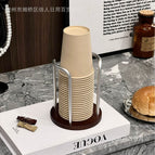 [single cup silver] walnut color disposable paper cup holder